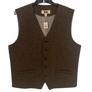 Joseph Abboud Brown Button Up Vest - New With Tags - Size XL